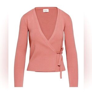 Aritzia Coral V-Neck Wrap Sweater